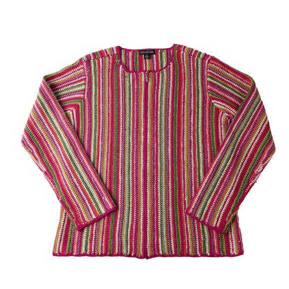August Max Multicolor Striped Sweater - Picture 1 of 11